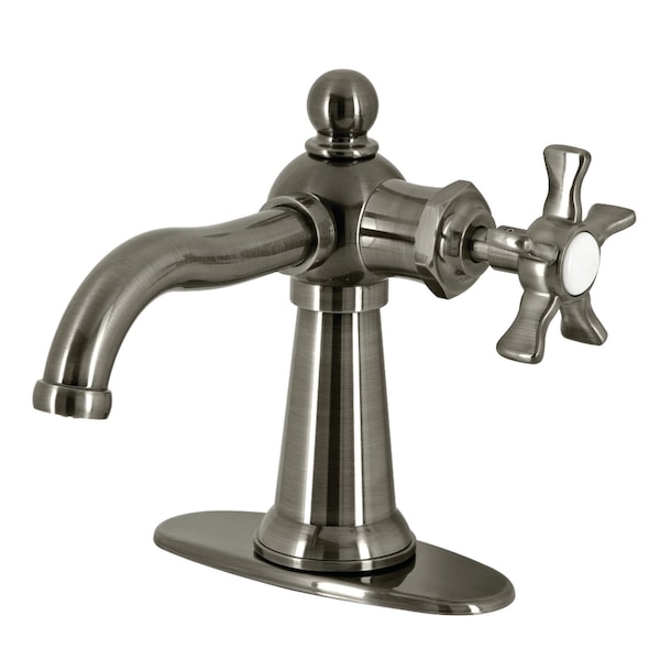 SingleHandle Bathroom Faucet with Push PopUp, Black Stainless
